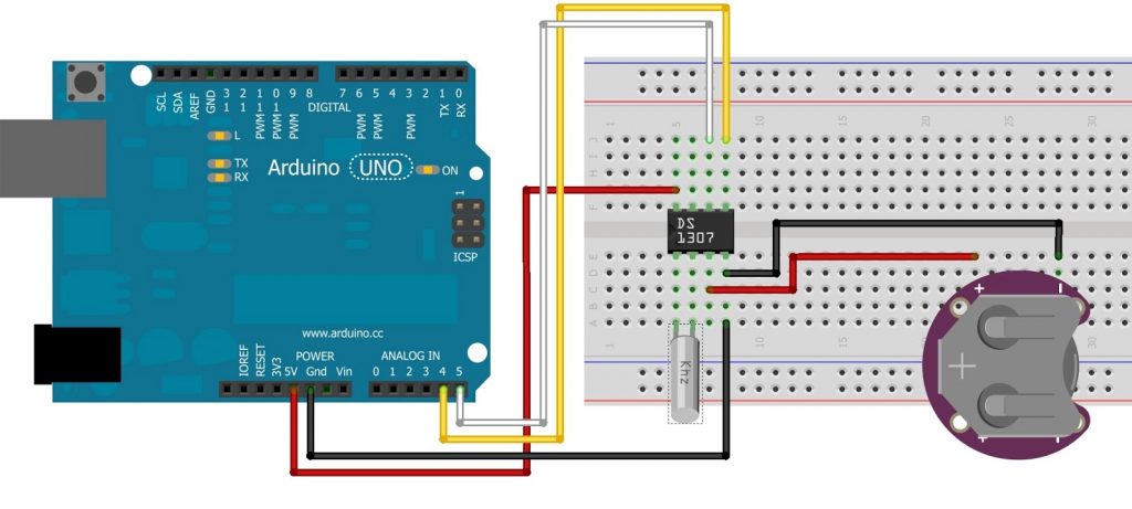 Circuito DS1307 e Arduino