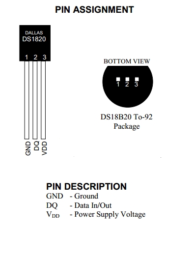 Pinagem DS18B20