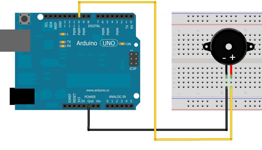 Circuito Arduino e Buzzer