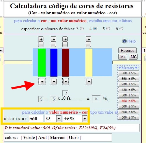 calculador online resistores