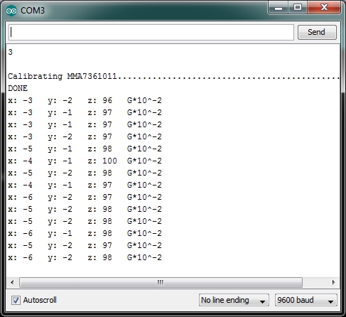 Acelerometro Serial Monitor IDE Arduino