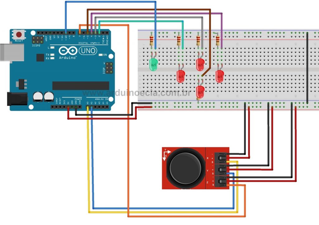 Circuito - Arduino com módulo joystick