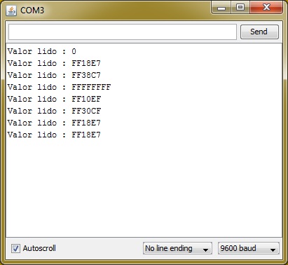 Monitor serial - Receptor IR