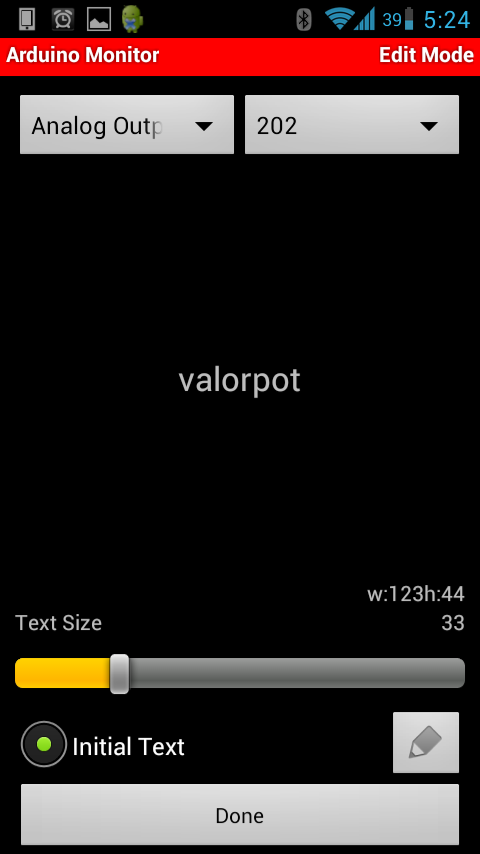 Android - Bluetooth - Botao texto dados potenciometro