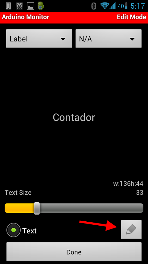 Android - Bluetooth - Configurar botao texto Contador
