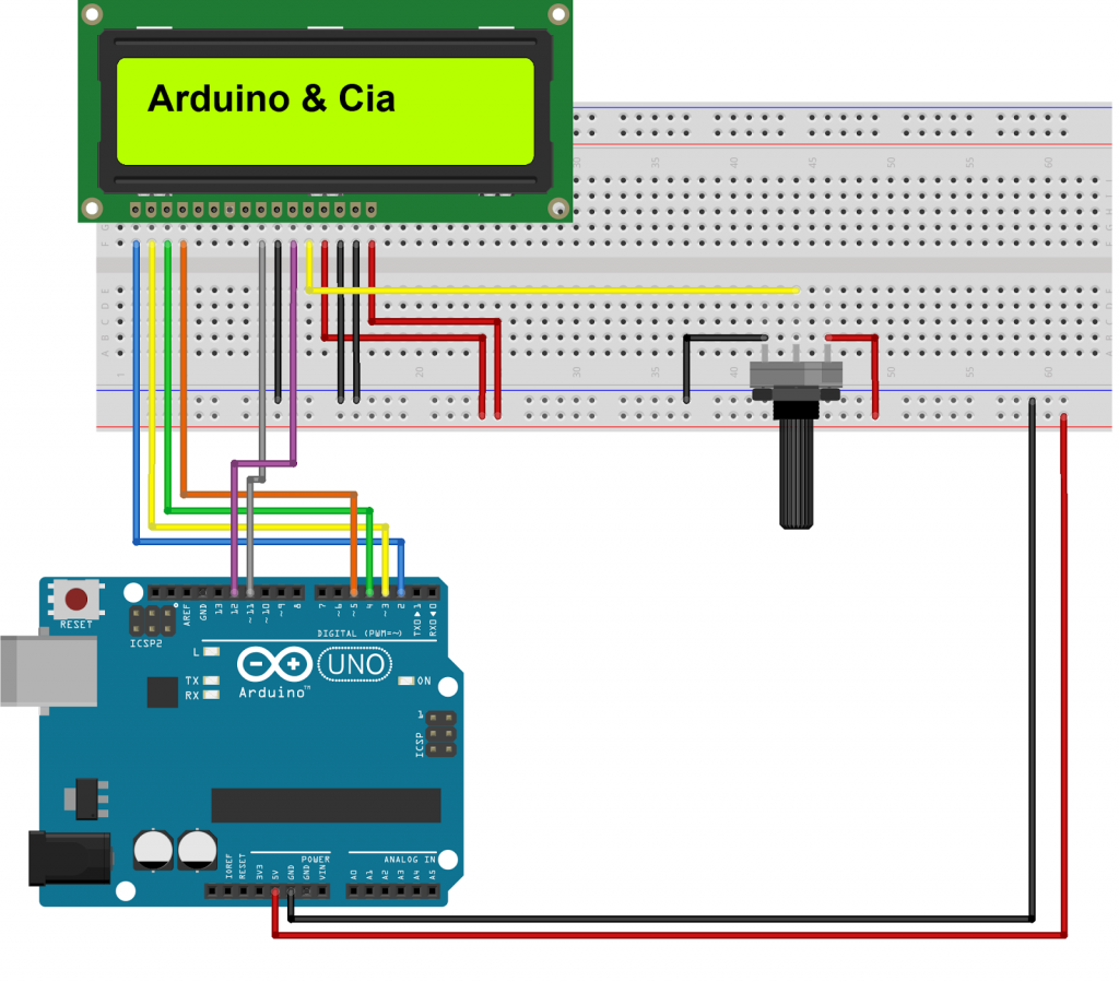 Circuito Scroll LCD 16x2 Arduino
