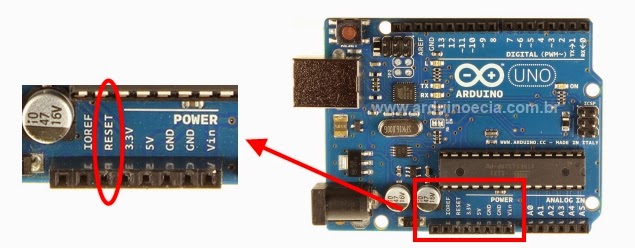 Botão de reset Arduino