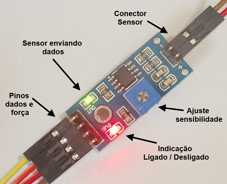 Sensor de chuva Arduino - Pinos e Leds