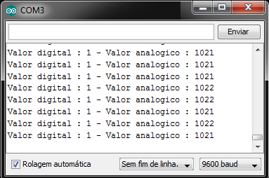 Sensor de Chuva Arduino - Serial Monitor