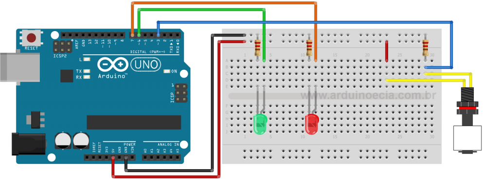 Circuito Arduino e sensor de nivel de liquido