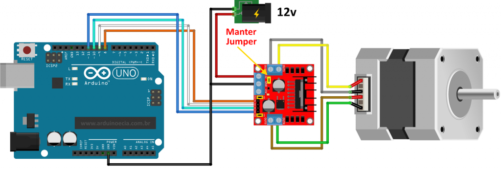 Circuito Arduino Uno - Ponte H L298N