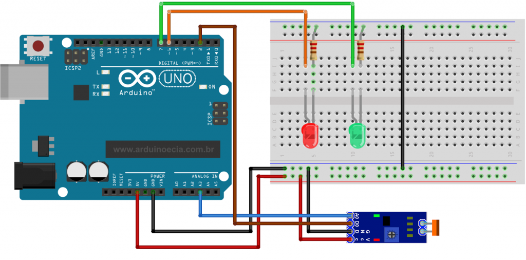 Circuito Arduino módulo LDR