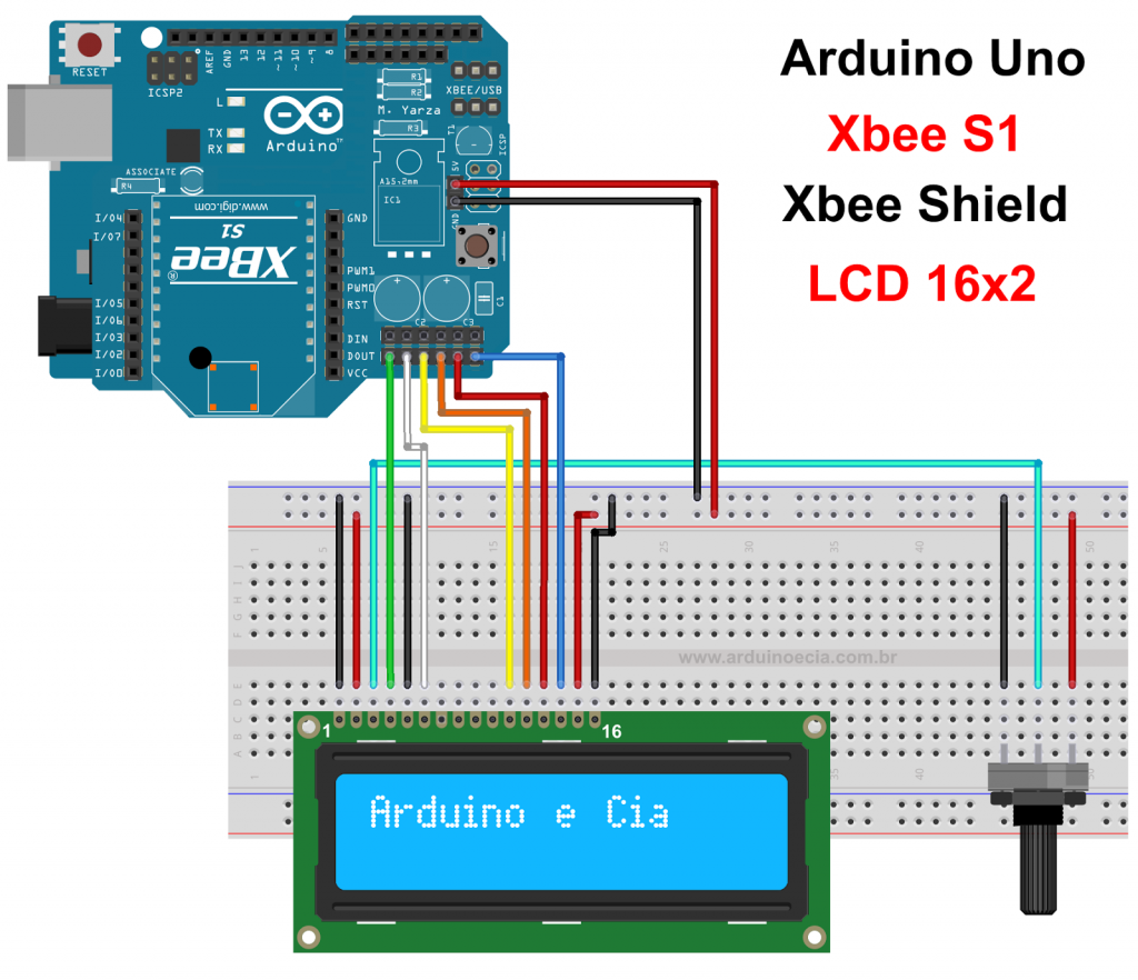Circuito Arduino Xbee Shield LCD