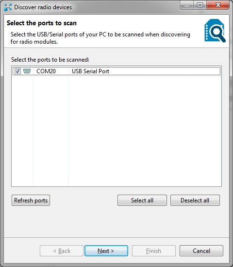 XCTU - Selecionando porta serial