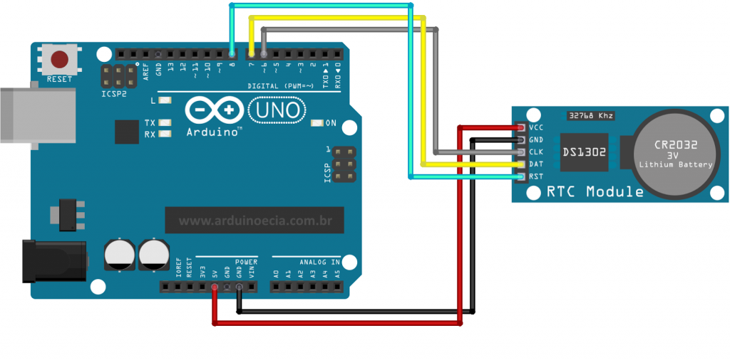 Circuito Arduino Uno - DS1302