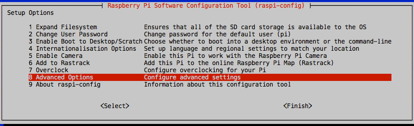 Raspbian Raspi-config