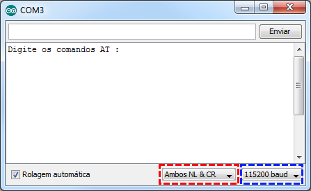 Serial monitor - Comandos AT modulo bluetooth