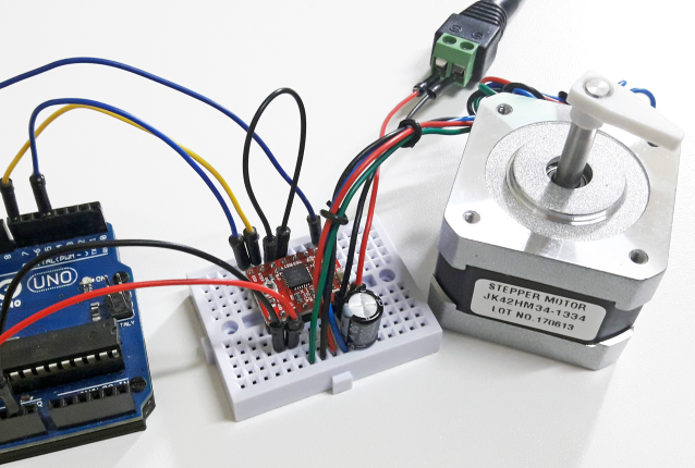 Arduino com driver A4988 e motor de passo Nema 17