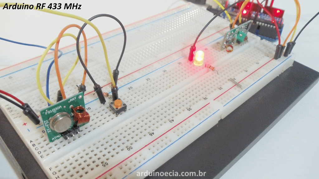 Comunicação sem fio Arduino módulo RF 433 MHz