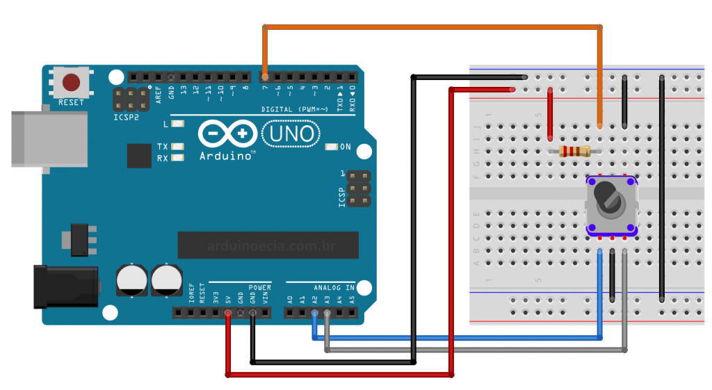 Circuito básico encoder rotativo