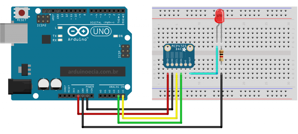 Circuito Arduino Uno MCP4725