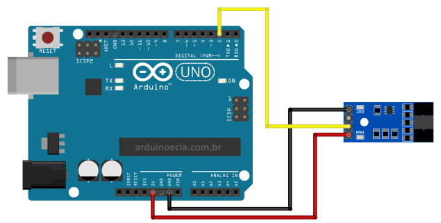 Circuito Arduino Sensor de Velocidade LM393