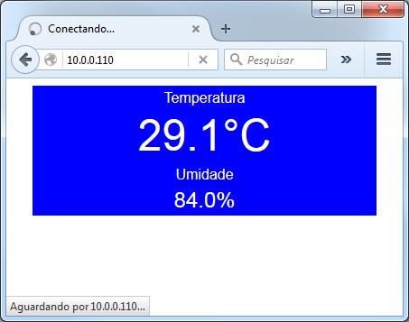 Browser Temperatura e Umidade NodeMCU DHT22
