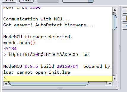 ESPlorer - ESP8266 conectado