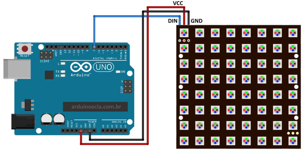 Circuito Arduino Painel de Led WS2812