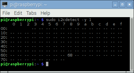 Raspberry Pi I2CDetect