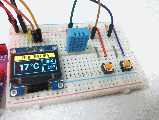 Detalhe circuito Oled e DHT11