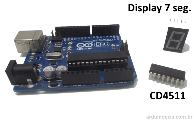 Arduino Uno CD4511 Display 7 segmentos