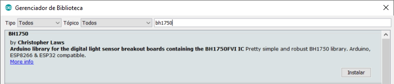 Biblioteca BH1750 IDE Arduino