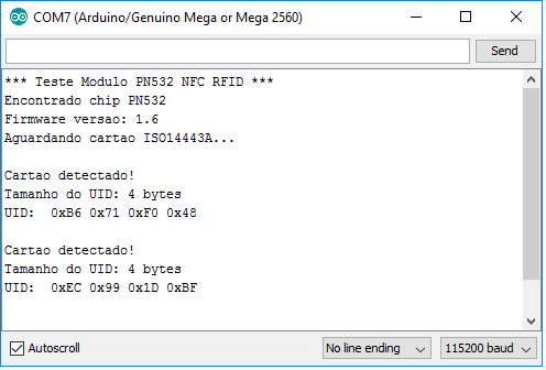 Serial Monitor PN532