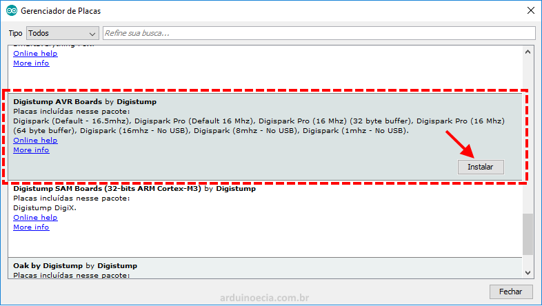 Instalação Digistump IDE