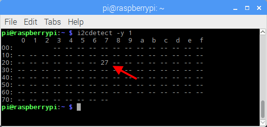 i2cdetect Raspberry Pi