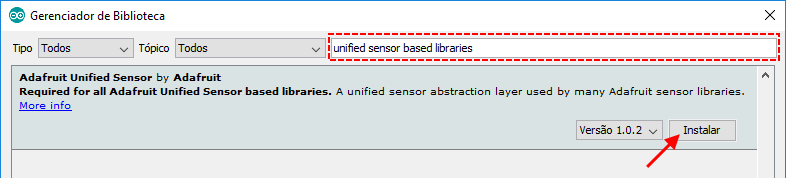 Biblioteca Adafruit Sensor