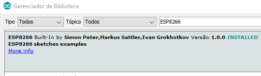 IDE Arduino - Biblioteca ESP8266