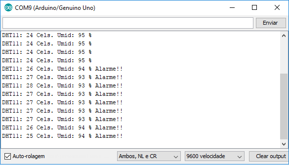 Serial Monitor DHT11