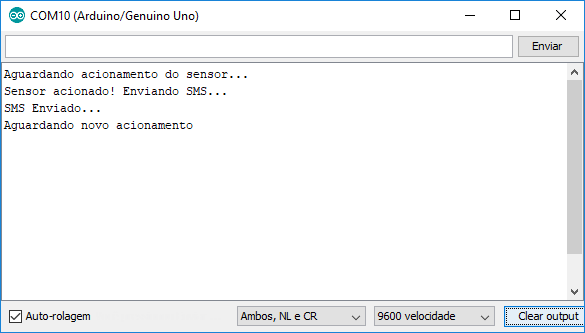 Envio de SMS com SIM800L - Serial Monitor