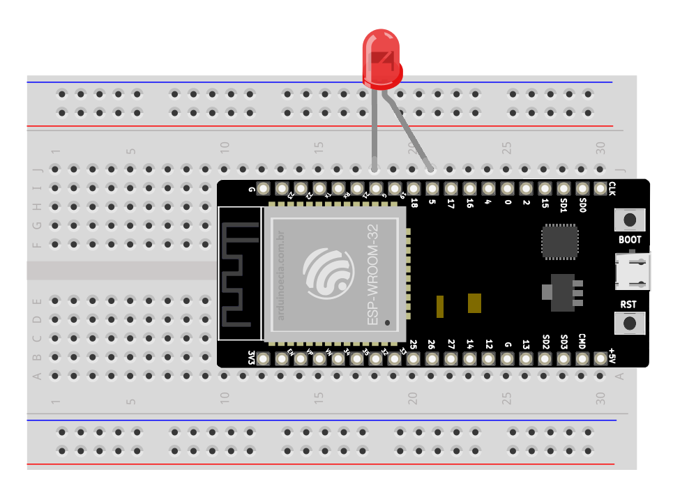 Circuito com ESP32 programado pela IDE do Arduino