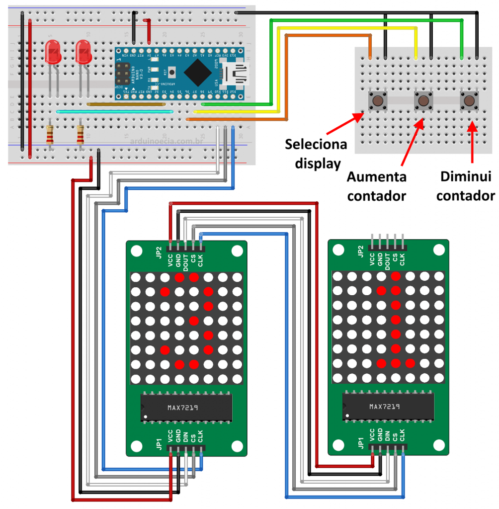 Circuito Placar Eletrônico com Arduino