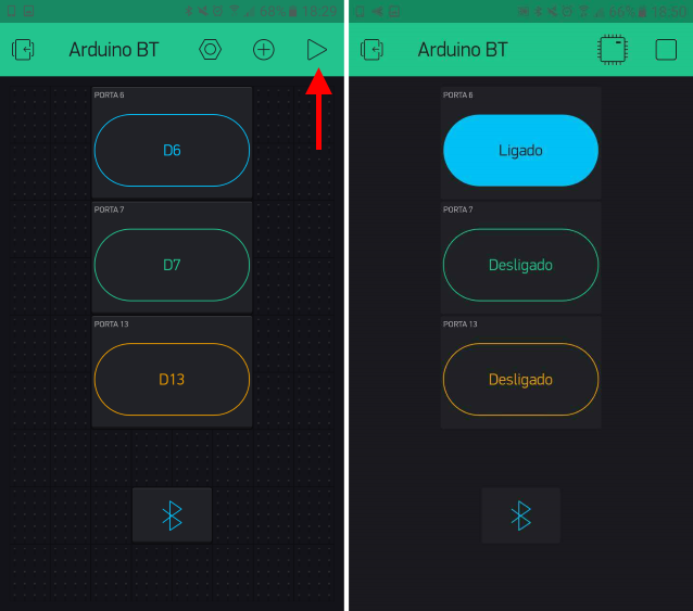 Executar programa Blynk para controlar o arduino por bluetooth