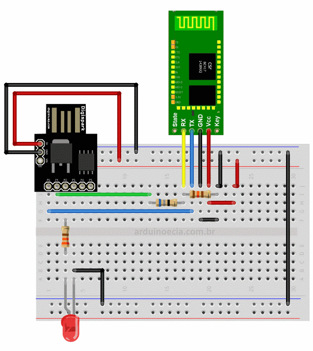 Circuito com led e resistores