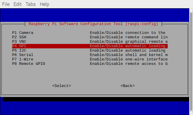 Raspi-config - habilitando interface SPI