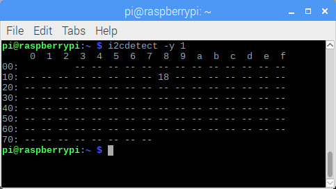 I2Cdetect Raspberry Pi