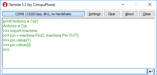 Python manipulação de GPIO NodeMCU