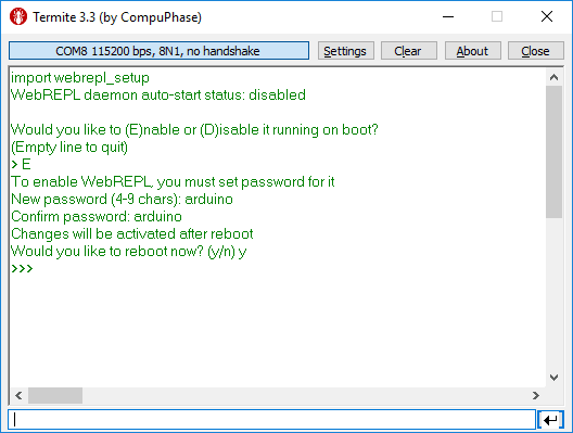 WebREPL Setup MicroPython