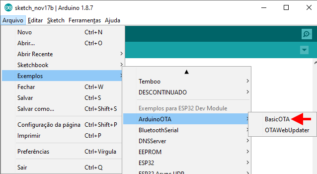 ESP32 BasicOTA