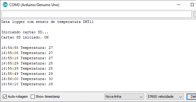 Data logger Serial Monitor